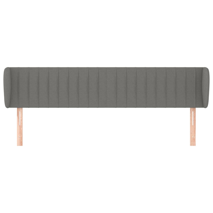 Hoofdbord Met Randen Stof 183 x 23 x 78/88 cm Donkergrijs