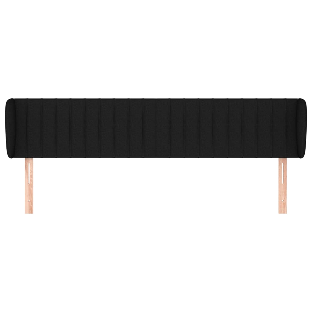 Hoofdbord Met Randen Stof 183 x 23 x 78/88 cm Zwart