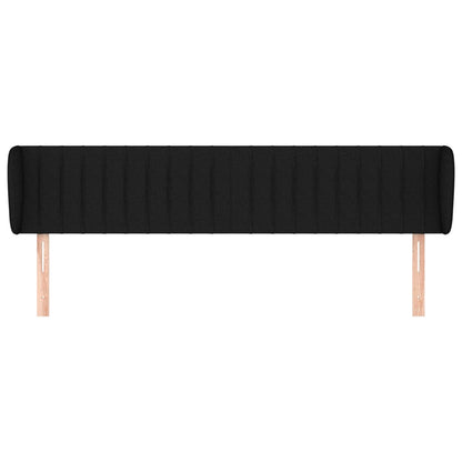 Hoofdbord Met Randen Stof 183 x 23 x 78/88 cm Zwart