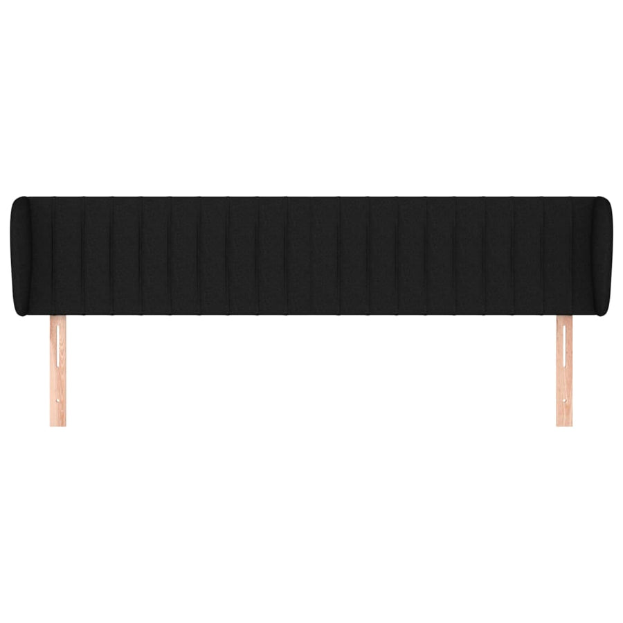 Hoofdbord Met Randen Stof 183 x 23 x 78/88 cm Zwart