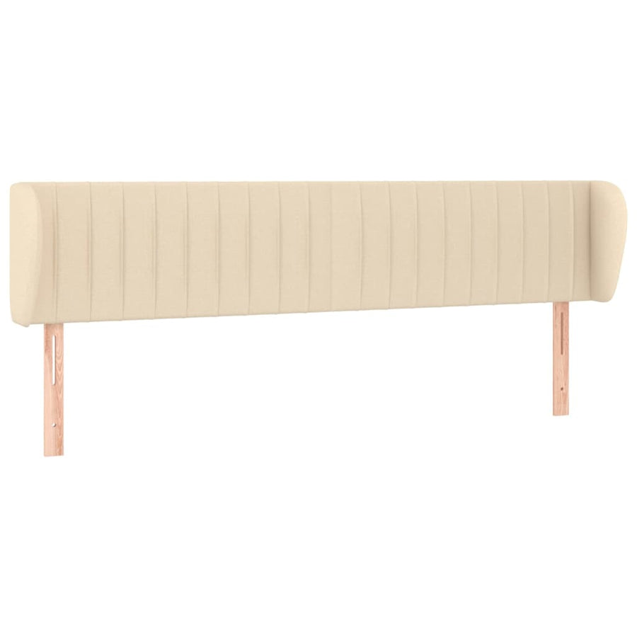 Hoofdbord Met Randen Stof Kleurig 183 x 23 x 78/88 cm Crème