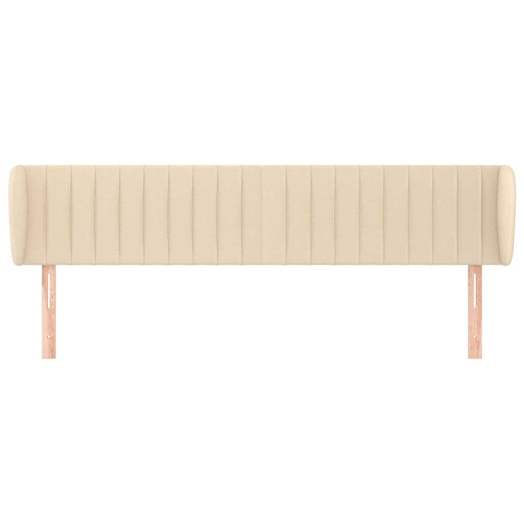 Hoofdbord Met Randen Stof Kleurig 183 x 23 x 78/88 cm Crème