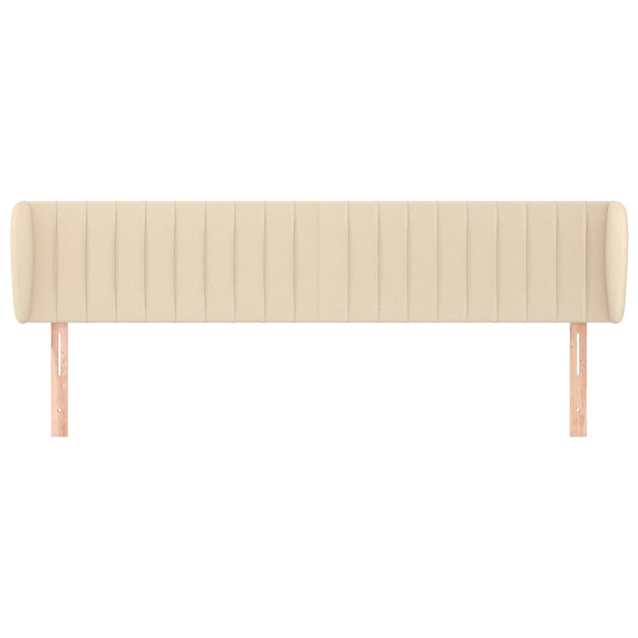 Hoofdbord Met Randen Stof Kleurig 183 x 23 x 78/88 cm Crème