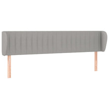 Hoofdbord Met Randen Stof 203 x 23 x 78/88 cm Lichtgrijs
