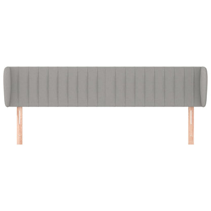 Hoofdbord Met Randen Stof 203 x 23 x 78/88 cm Lichtgrijs