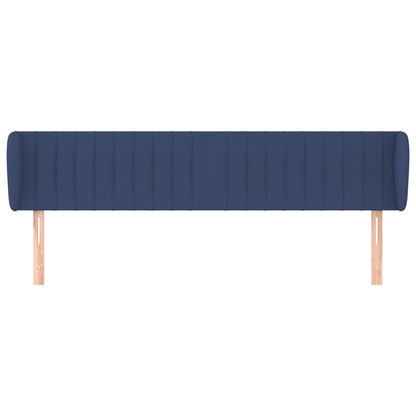 Hoofdbord Met Randen Stof 203 x 23 x 78/88 cm Blauw