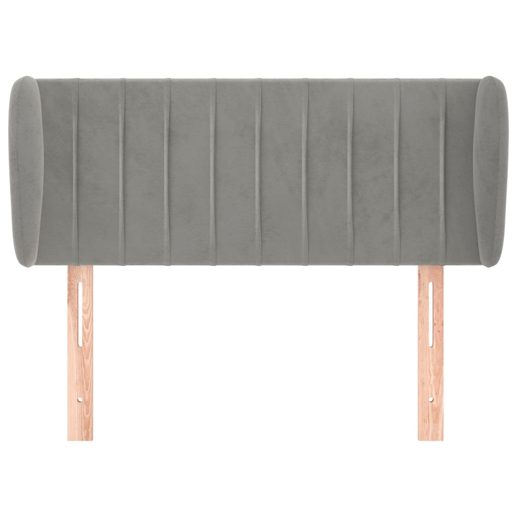 Hoofdbord Met Randen Fluweel 83 x 23 x 78/88 cm Lichtgrijs