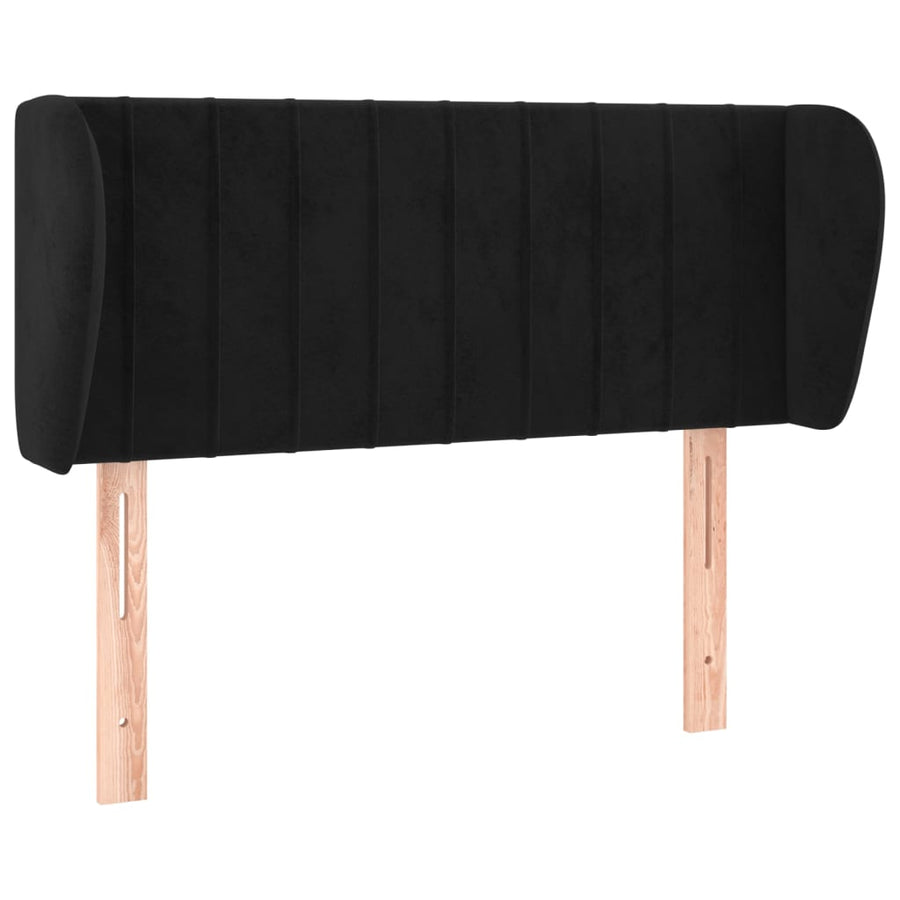 Hoofdbord met randen 83x23x78/88 cm fluweel zwart 83 x 23 x 78/88 cm Zwart