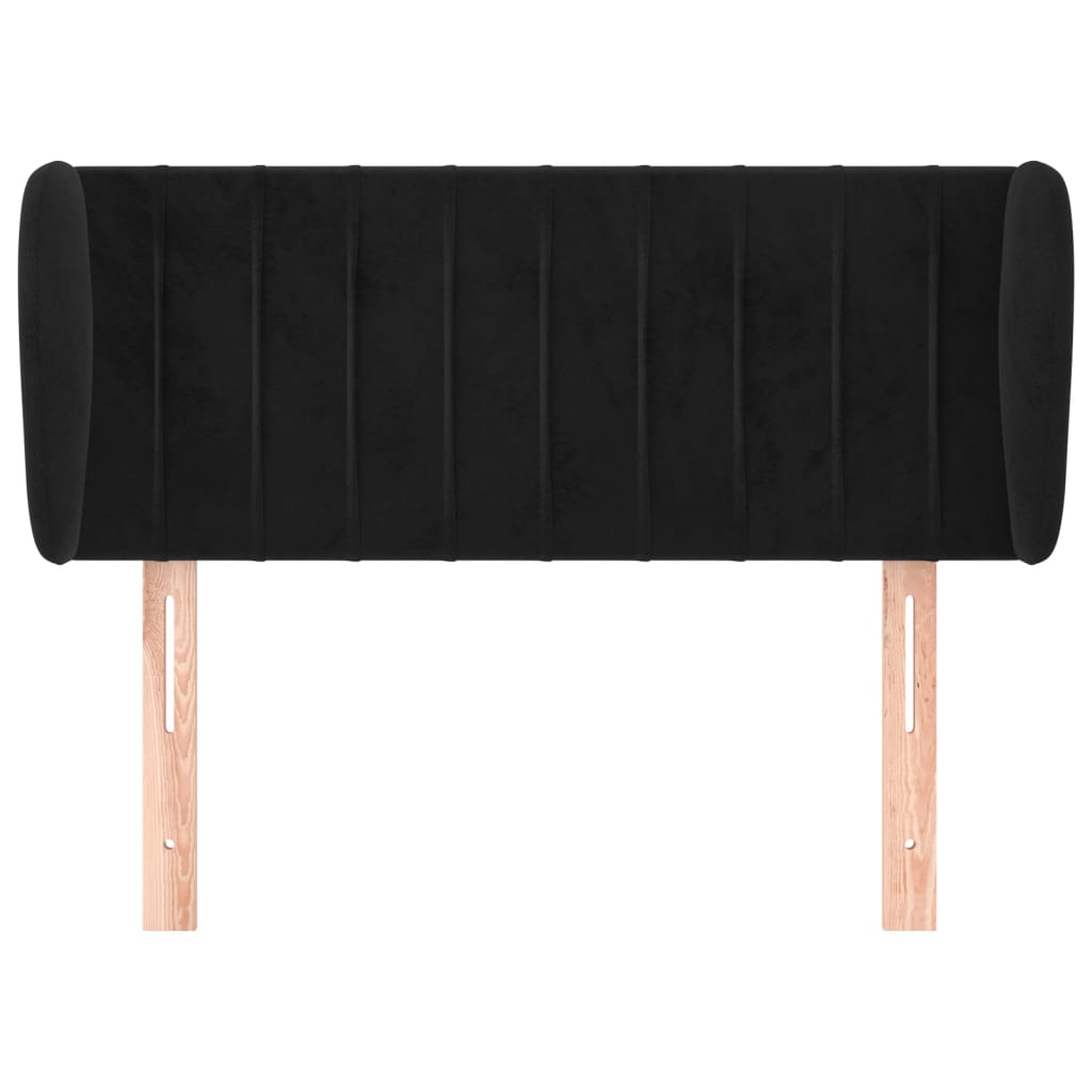 Hoofdbord met randen 83x23x78/88 cm fluweel zwart 83 x 23 x 78/88 cm Zwart