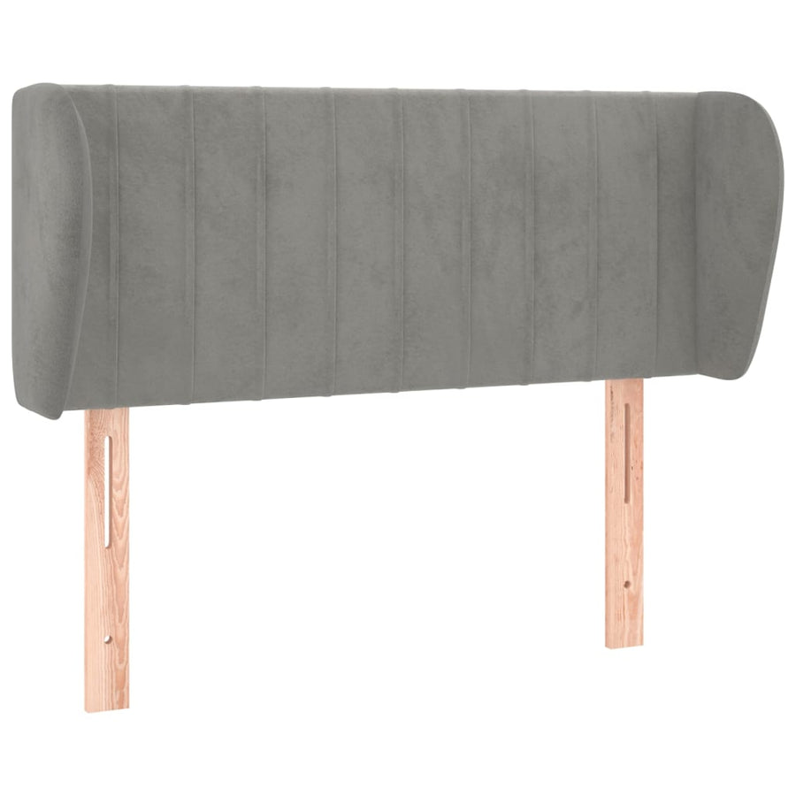 Hoofdbord Met Randen Fluweel 93 x 23 x 78/88 cm Lichtgrijs
