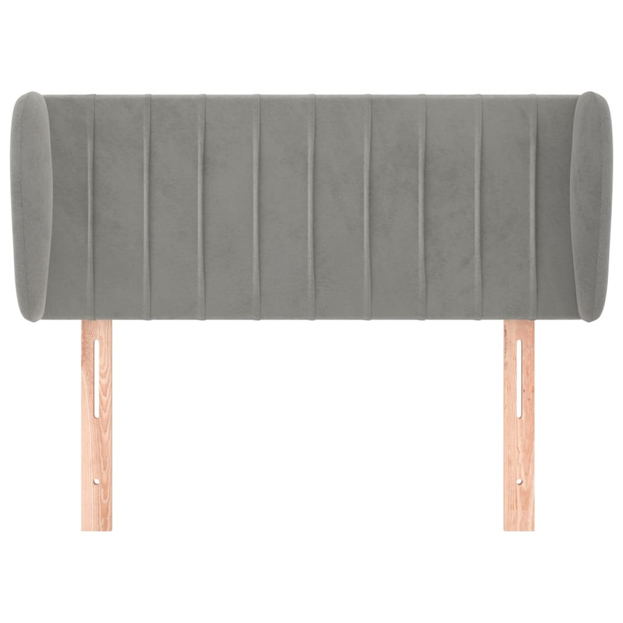 Hoofdbord Met Randen Fluweel 93 x 23 x 78/88 cm Lichtgrijs