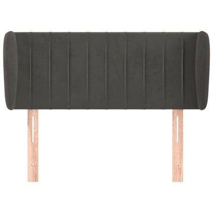 Hoofdbord Met Randen Fluweel 93 x 23 x 78/88 cm Donkergrijs