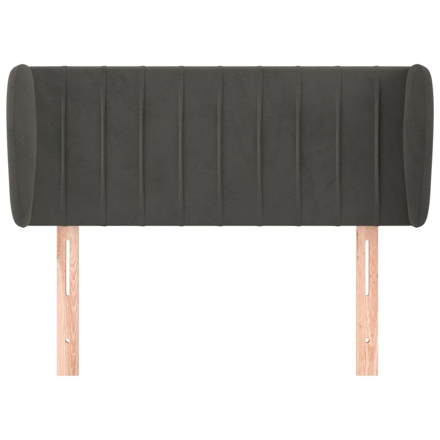 Hoofdbord Met Randen Fluweel 93 x 23 x 78/88 cm Donkergrijs