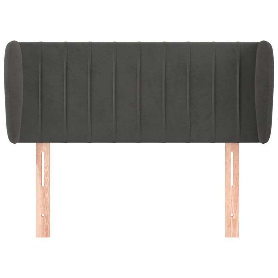 Hoofdbord Met Randen Fluweel 103 x 23 x 78/88 cm Donkergrijs