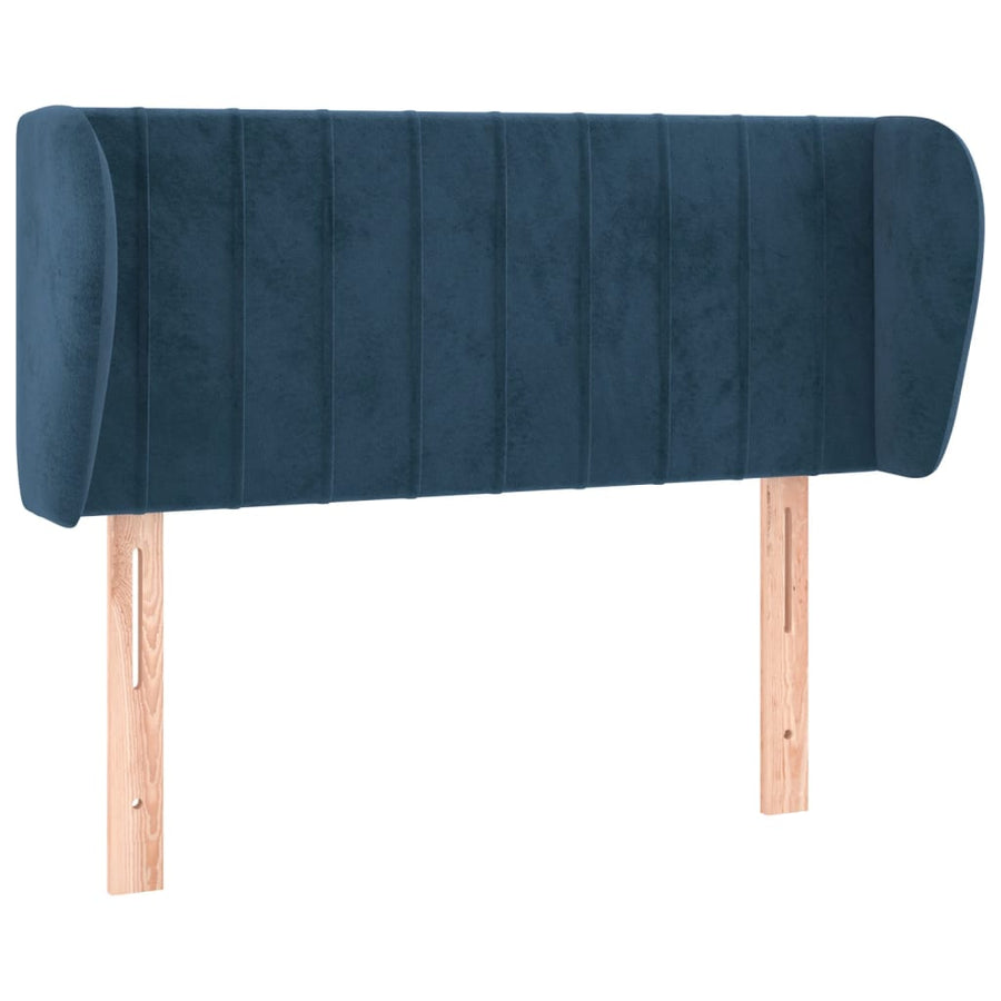 Hoofdbord Met Randen Fluweel 1 103 x 23 x 78/88 cm Donkerblauw