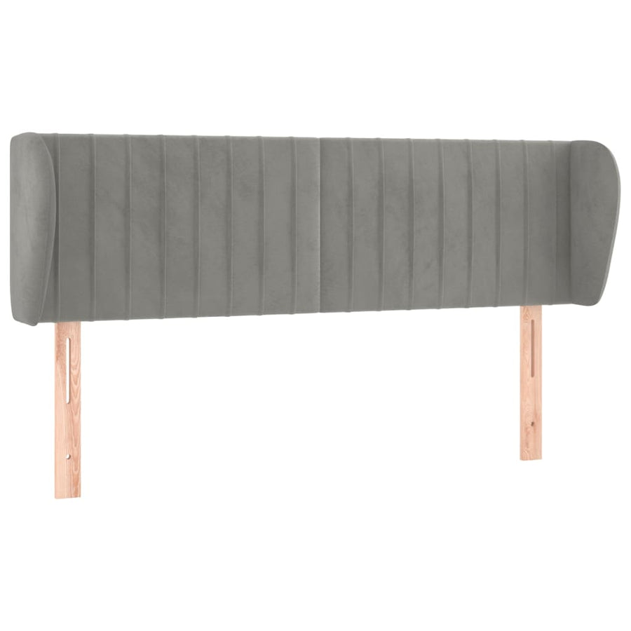 Hoofdbord Met Randen Fluweel 147 x 23 x 78/88 cm Lichtgrijs