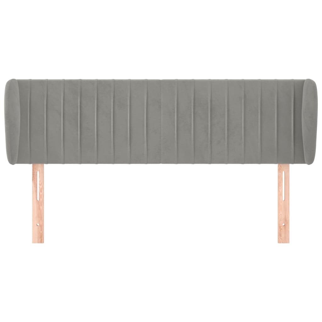 Hoofdbord Met Randen Fluweel 147 x 23 x 78/88 cm Lichtgrijs
