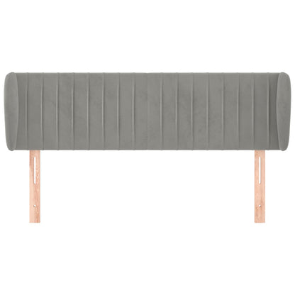 Hoofdbord Met Randen Fluweel 147 x 23 x 78/88 cm Lichtgrijs