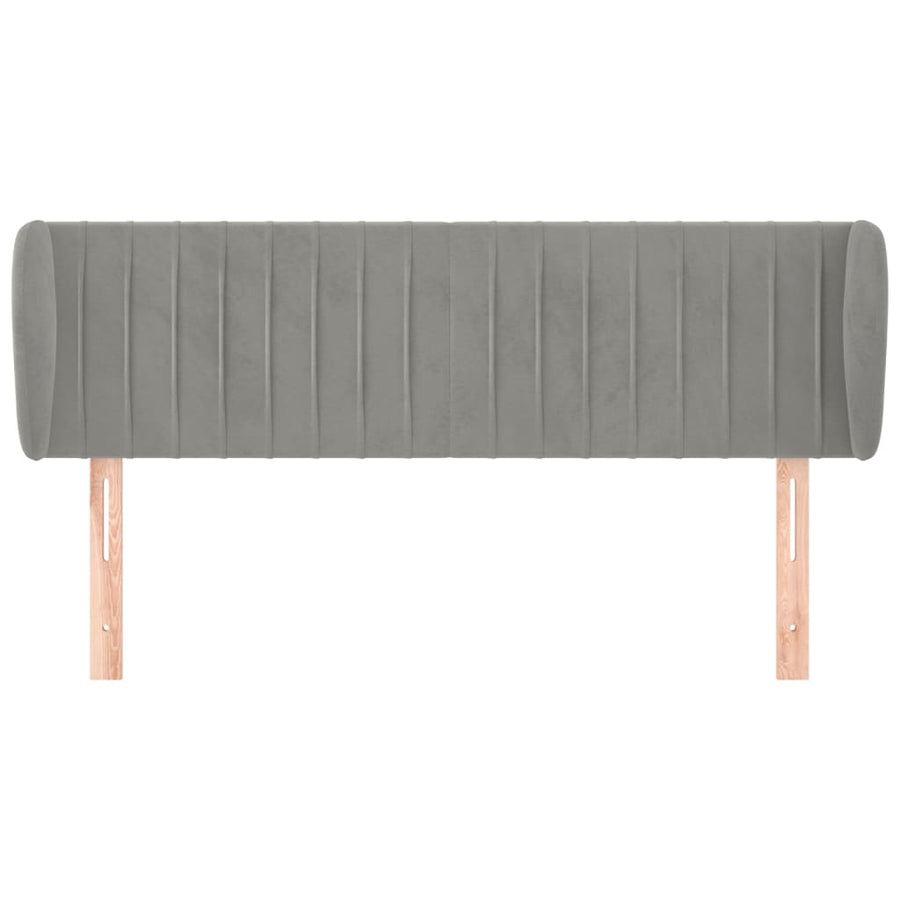 Hoofdbord Met Randen Fluweel 147 x 23 x 78/88 cm Lichtgrijs
