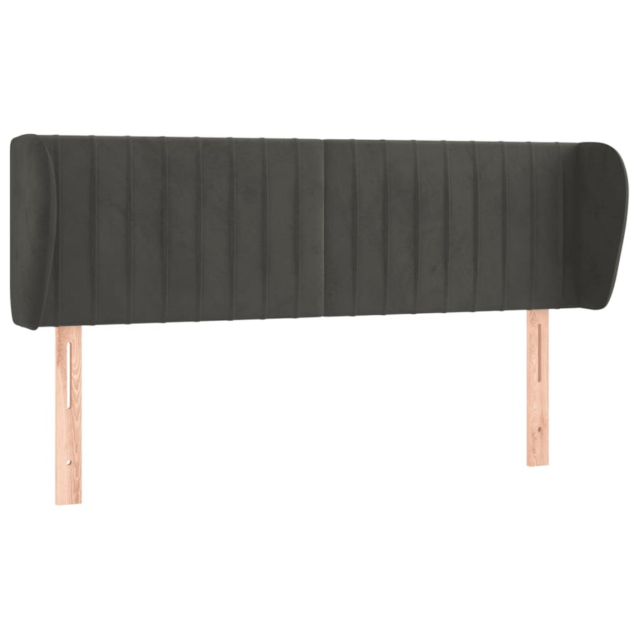 Hoofdbord Met Randen Fluweel 147 x 23 x 78/88 cm Donkergrijs
