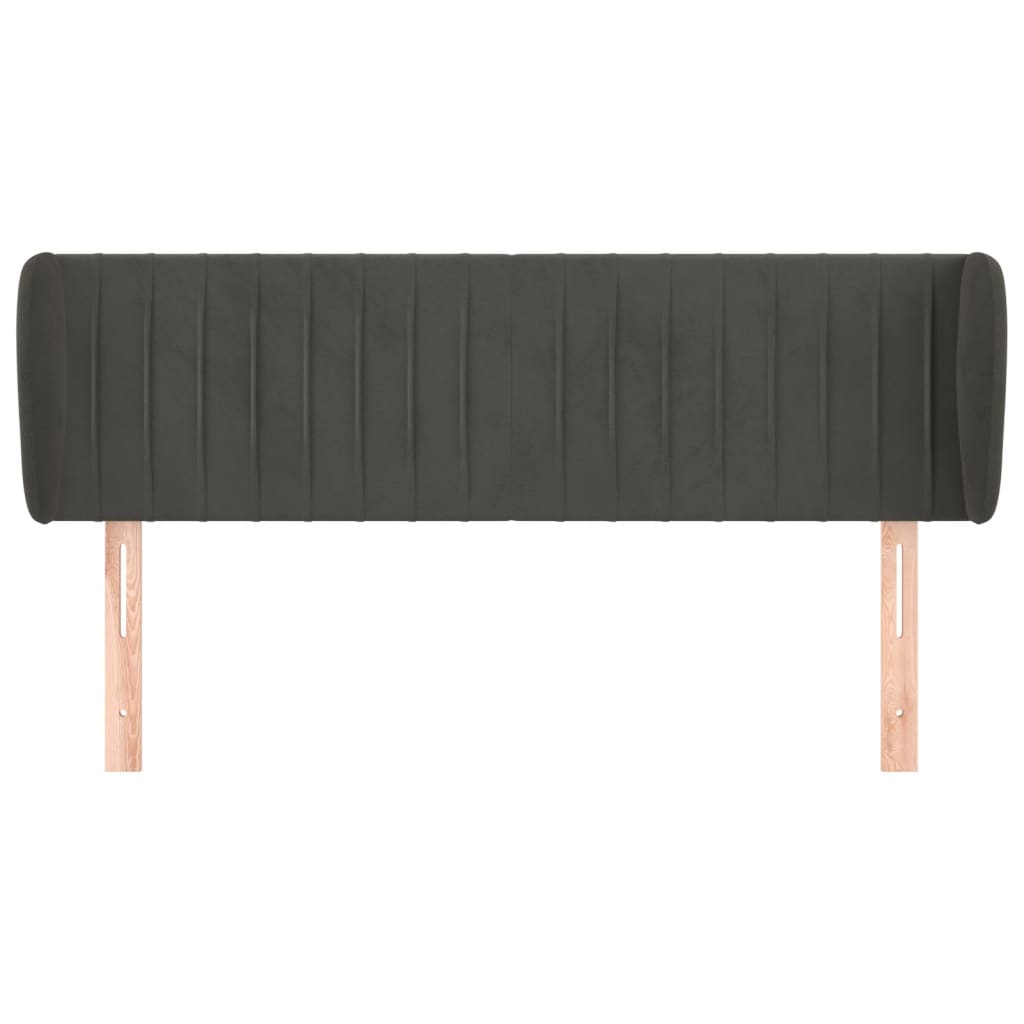 Hoofdbord Met Randen Fluweel 147 x 23 x 78/88 cm Donkergrijs