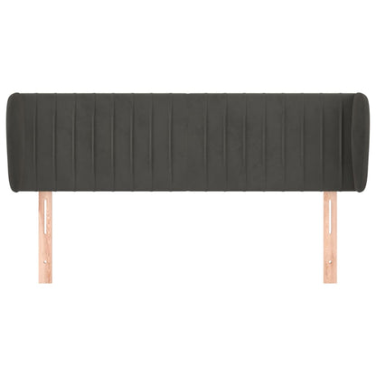 Hoofdbord Met Randen Fluweel 147 x 23 x 78/88 cm Donkergrijs