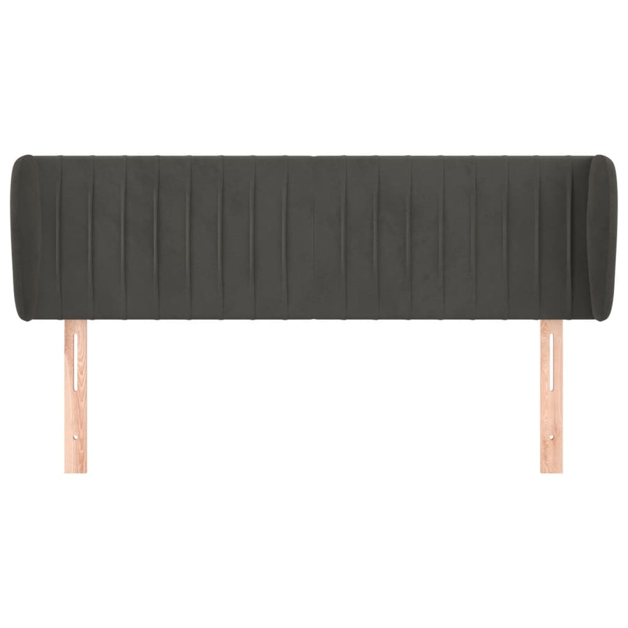 Hoofdbord Met Randen Fluweel 147 x 23 x 78/88 cm Donkergrijs