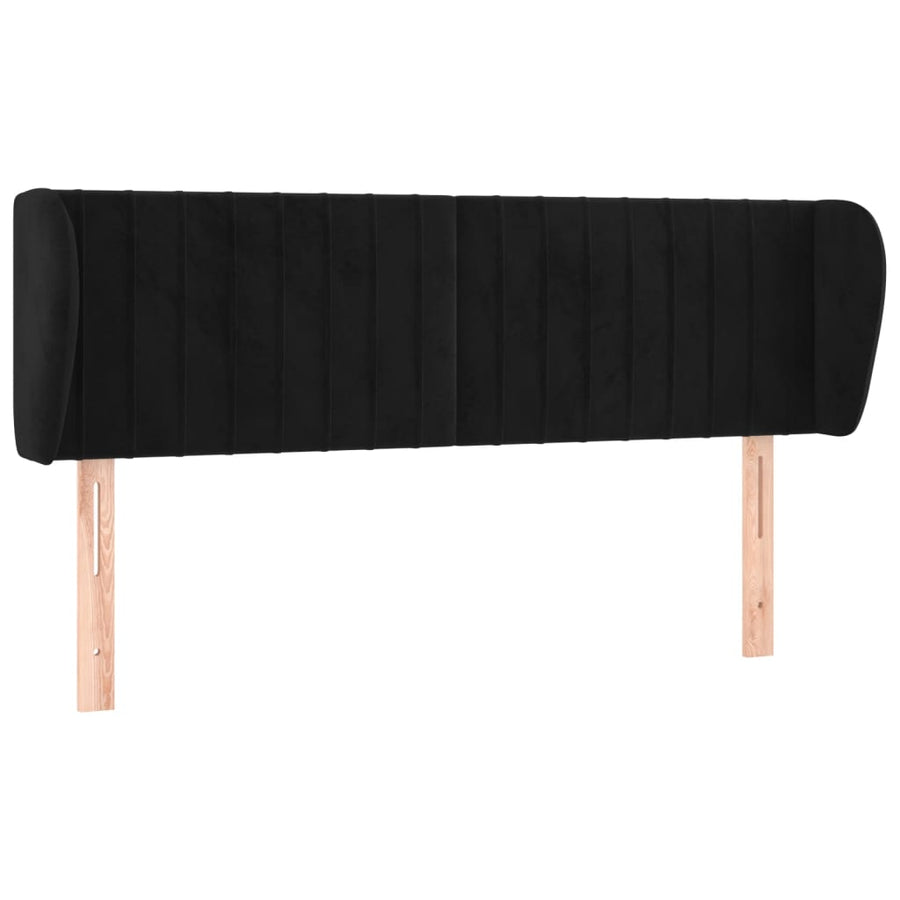 Hoofdbord Met Randen Fluweel 147 x 23 x 78/88 cm Zwart