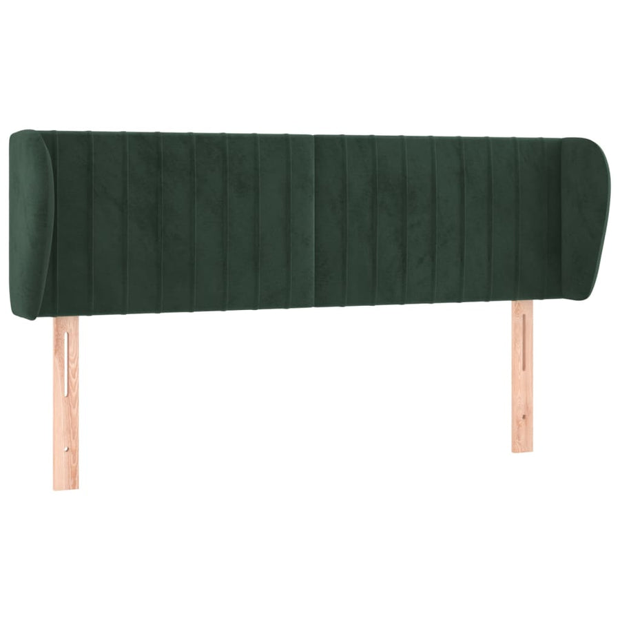 Hoofdbord Met Randen Fluweel 147 x 23 x 78/88 cm Donkergroen