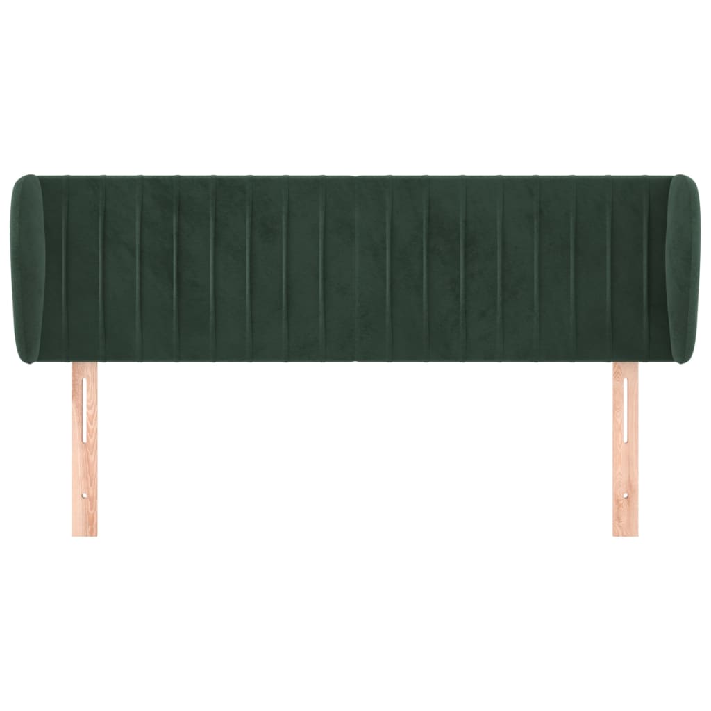 Hoofdbord Met Randen Fluweel 147 x 23 x 78/88 cm Donkergroen