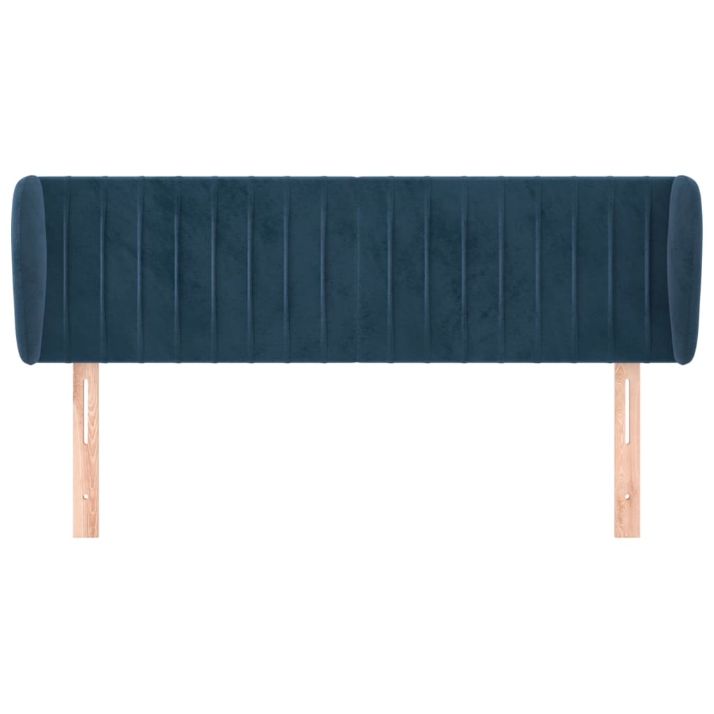 Hoofdbord Met Randen Fluweel 1 147 x 23 x 78/88 cm Donkerblauw