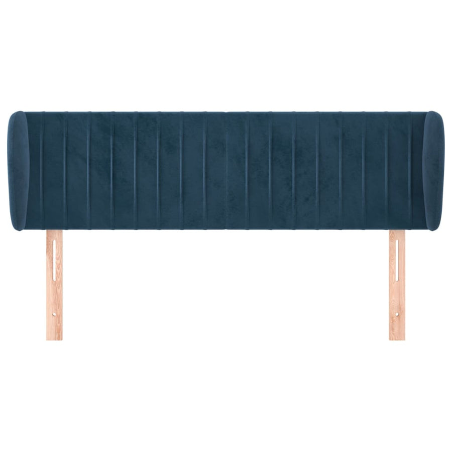 Hoofdbord Met Randen Fluweel 1 147 x 23 x 78/88 cm Donkerblauw