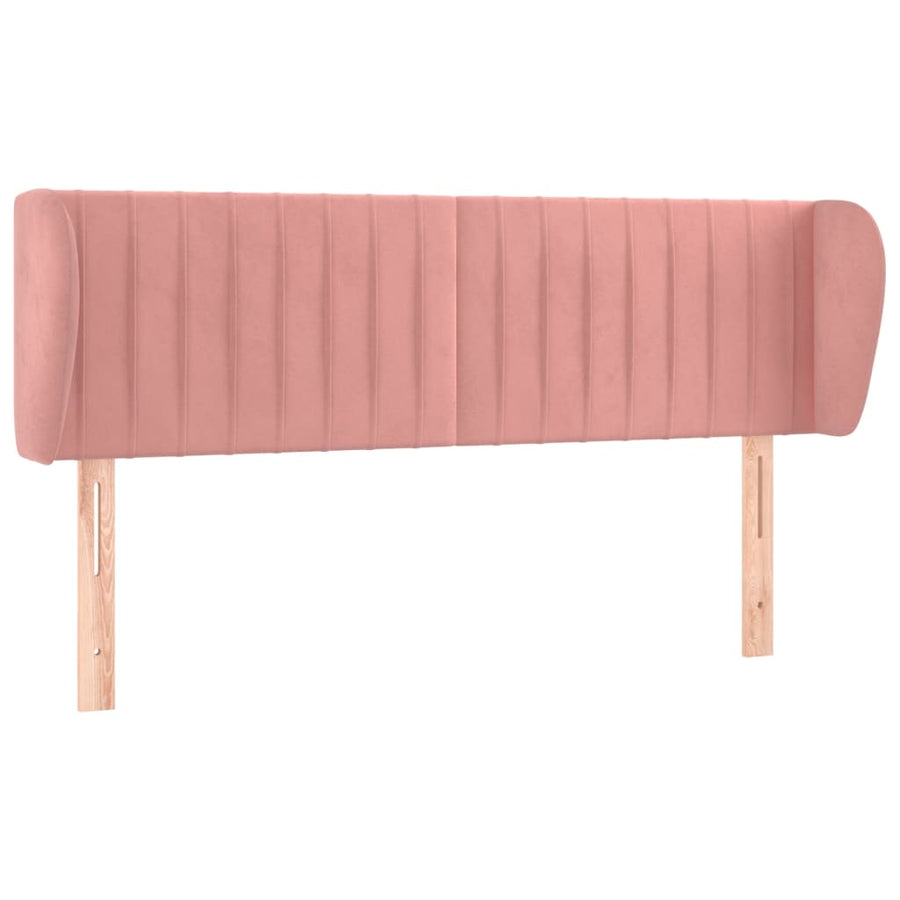 Hoofdbord Met Randen Fluweel 147 x 23 x 78/88 cm Roze