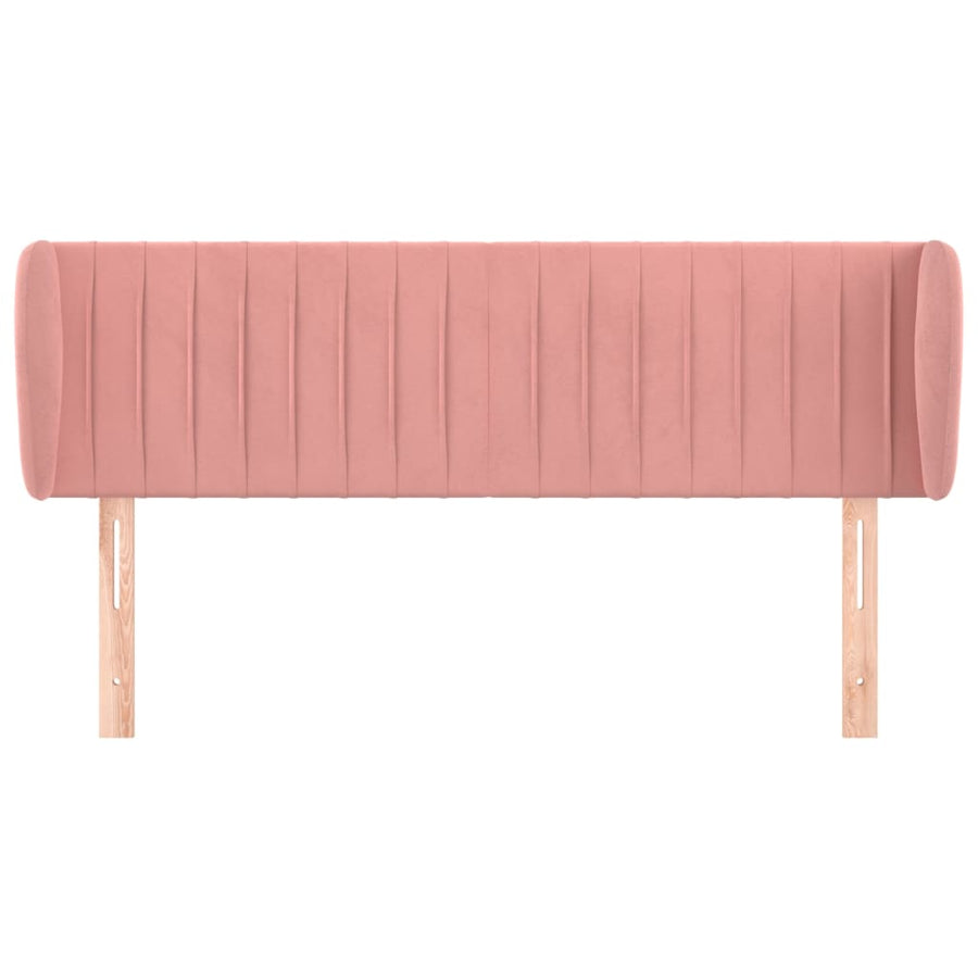 Hoofdbord Met Randen Fluweel 147 x 23 x 78/88 cm Roze