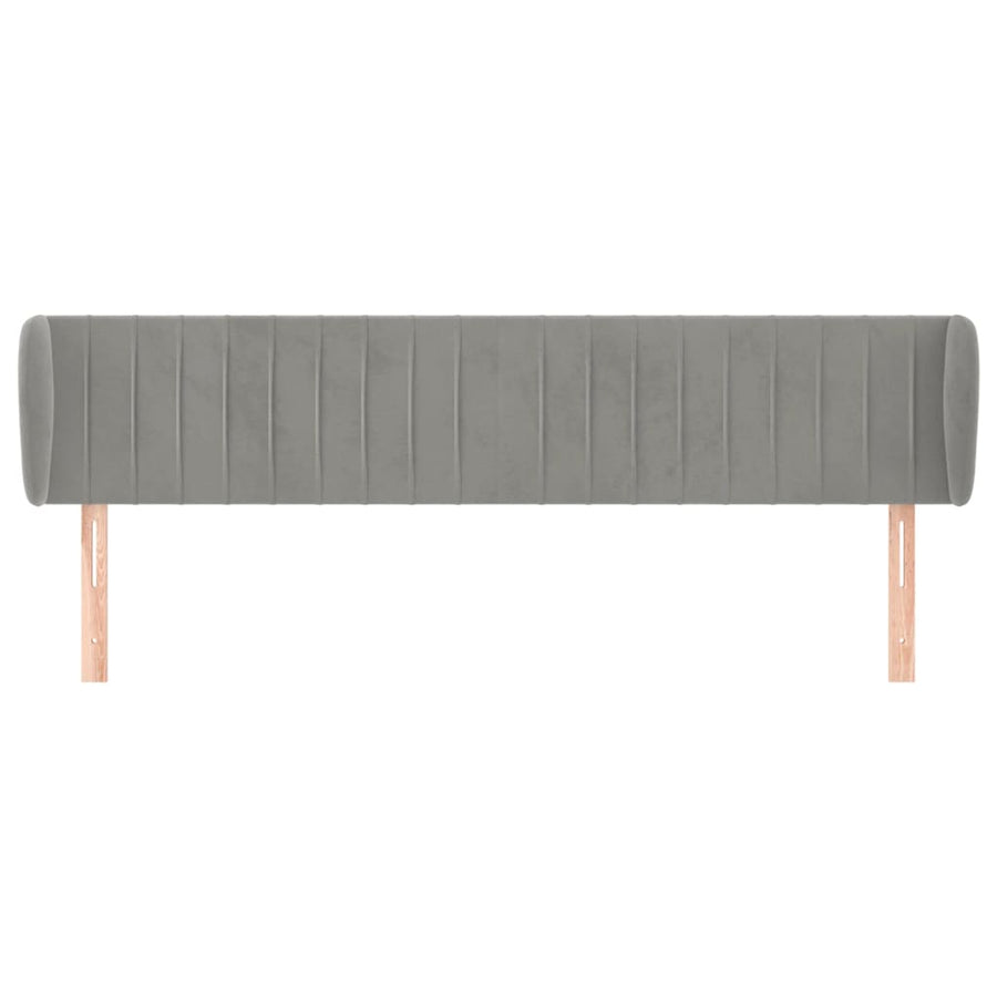 Hoofdbord Met Randen Fluweel 163 x 23 x 78/88 cm Lichtgrijs