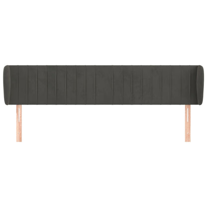 Hoofdbord Met Randen Fluweel 163 x 23 x 78/88 cm Donkergrijs