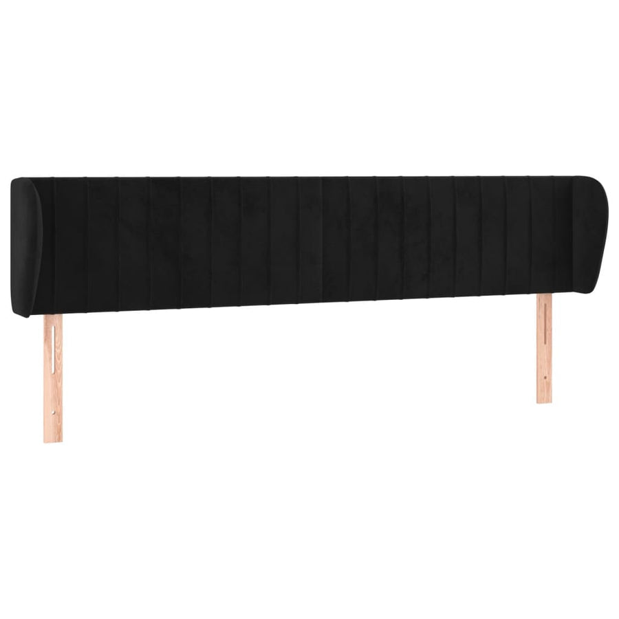 Hoofdbord Met Randen Fluweel 163 x 23 x 78/88 cm Zwart