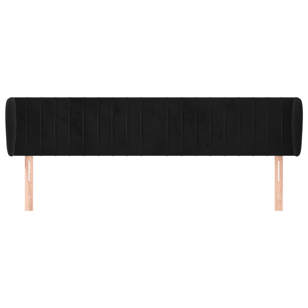Hoofdbord Met Randen Fluweel 163 x 23 x 78/88 cm Zwart