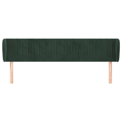 Hoofdbord Met Randen Fluweel 163 x 23 x 78/88 cm Donkergroen