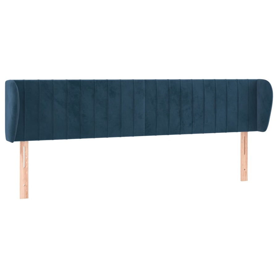 Hoofdbord Met Randen Fluweel 1 163 x 23 x 78/88 cm Donkerblauw