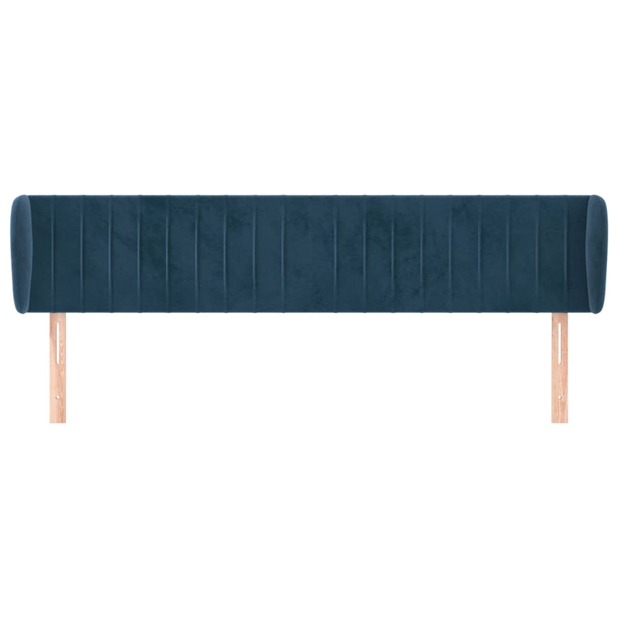 Hoofdbord Met Randen Fluweel 1 163 x 23 x 78/88 cm Donkerblauw