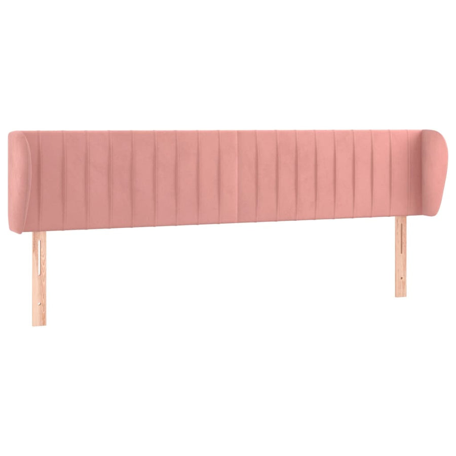 Hoofdbord Met Randen Fluweel 163 x 23 x 78/88 cm Roze