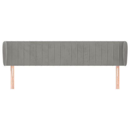 Hoofdbord Met Randen Fluweel 183 x 23 x 78/88 cm Lichtgrijs