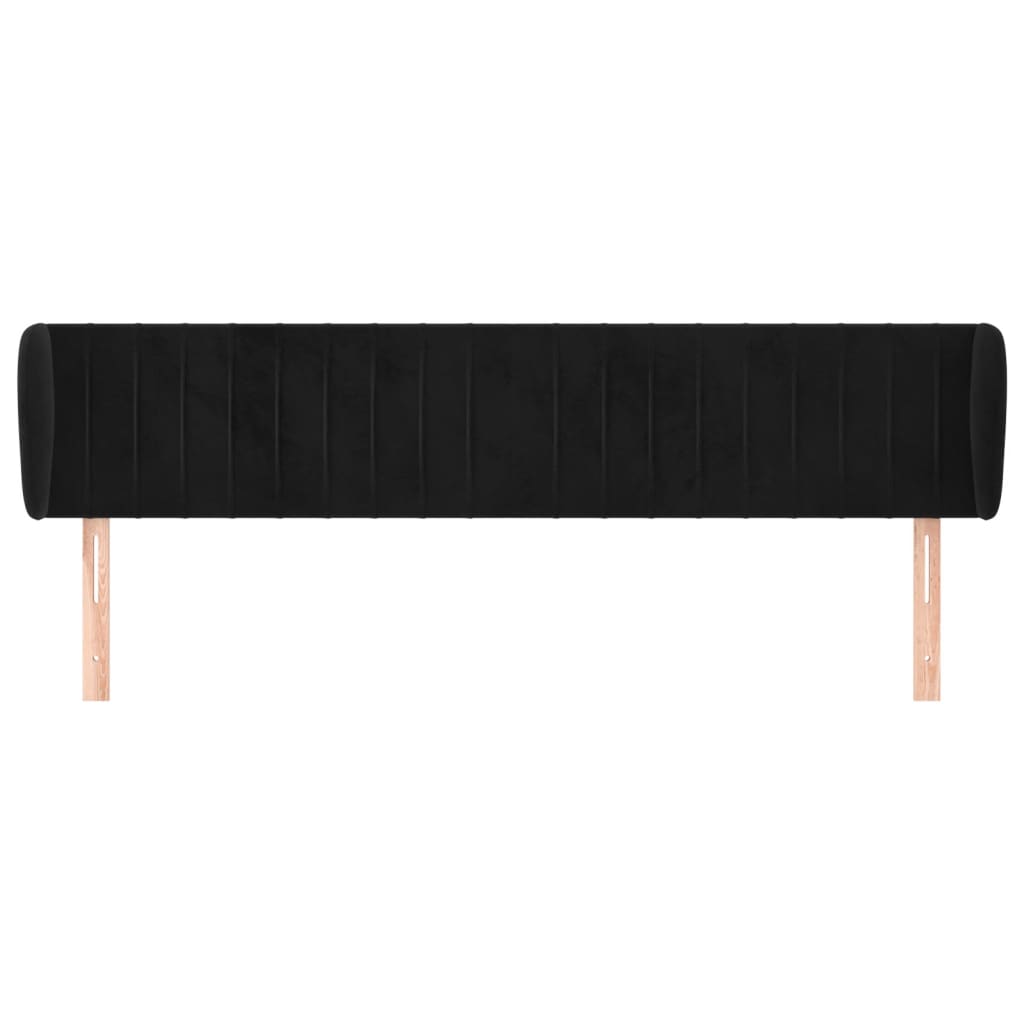 Hoofdbord Met Randen Fluweel 183 x 23 x 78/88 cm Zwart
