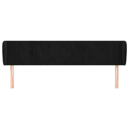Hoofdbord Met Randen Fluweel 183 x 23 x 78/88 cm Zwart