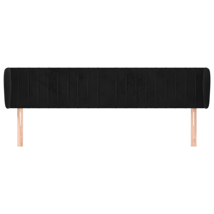 Hoofdbord Met Randen Fluweel 183 x 23 x 78/88 cm Zwart