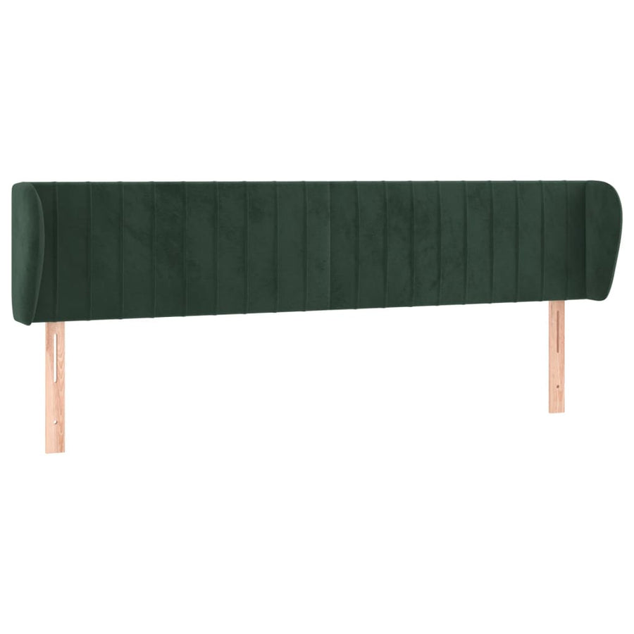 Hoofdbord Met Randen Fluweel 183 x 23 x 78/88 cm Donkergroen