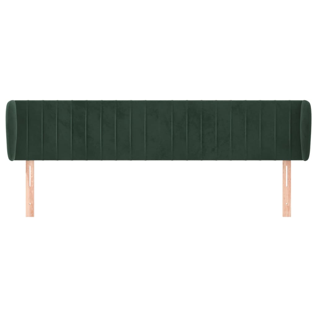Hoofdbord Met Randen Fluweel 183 x 23 x 78/88 cm Donkergroen