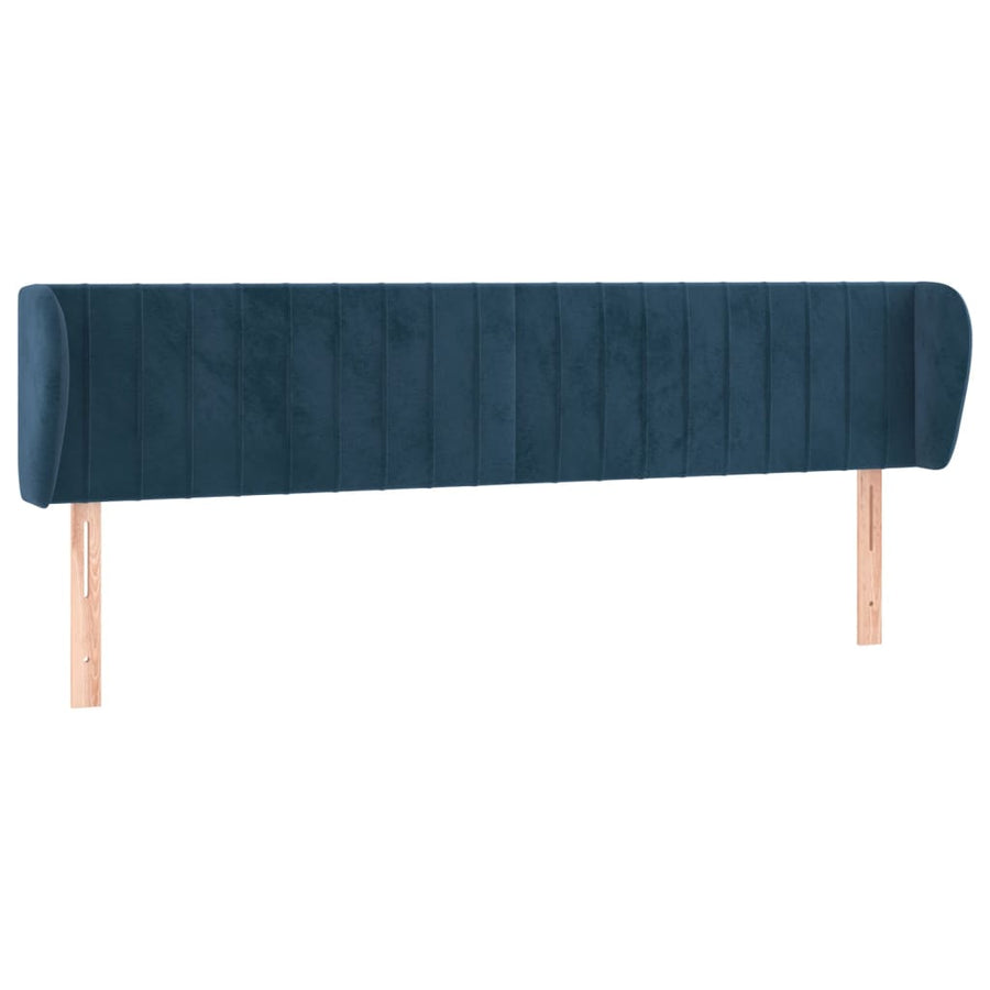 Hoofdbord Met Randen Fluweel 183 x 23 x 78/88 cm Donkerblauw