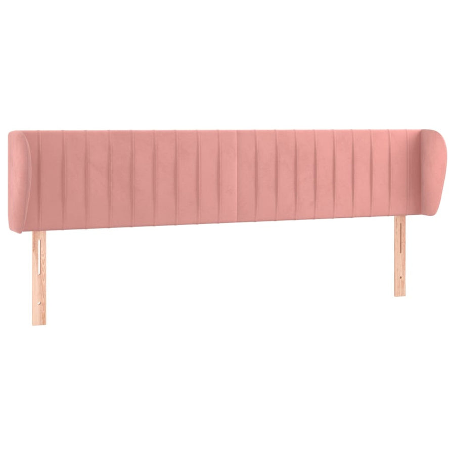 Hoofdbord Met Randen Fluweel 183 x 23 x 78/88 cm Roze